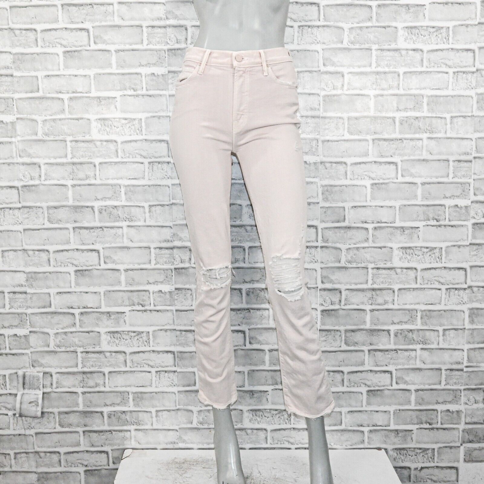 Mother Superior Denim High Waisted Rascal Ankle Jeans Soft Pink Sz 25